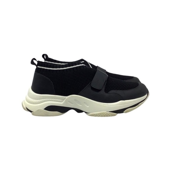 Steve Madden Knit Strap Medina Chunky Sneakers Womens 11 in Black/White - Picture 3 of 6